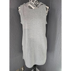 Woman's Tresics Beach Hoodie Shirt Dress Size Large Gray sleeveless With Pockets